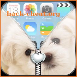 Love Puppy Zipper Lock Screen icon