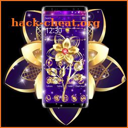 Luxury Golden Purple Flower icon