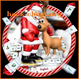 Merry Christmas theme keyboard with Santa Claus icon