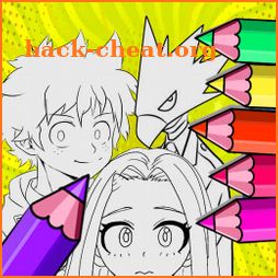 My hero academia coloring book icon