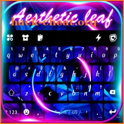 Neon Aesthetic Leaf Keyboard Background icon