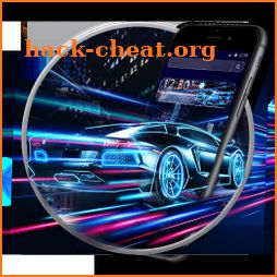 Neon Blue Racing Car Theme icon