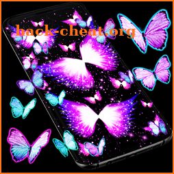 Neon butterflies glowing live wallpaper icon