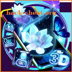 Neon Falling Blue Petals Glass Theme icon