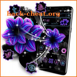 Neon Flower Pink Purple Launcher Theme icon