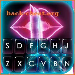 Neon Lips Keyboard Background icon