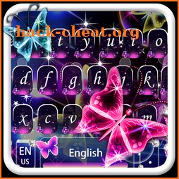 Neon shining Butterfly Keyboard Theme icon