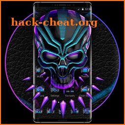 Neon Violet Tech Skull Theme icon