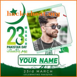 Pakistan Day Frame With Name icon