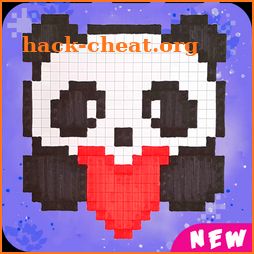 Panda Pix art color by number -Colorbox Draw pixel icon