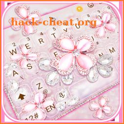 Pink Diamond Flowers Keyboard Theme icon