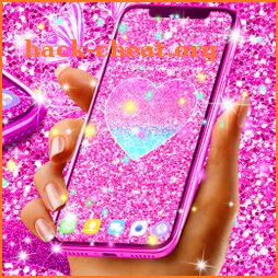 Pink glitter live wallpaper icon