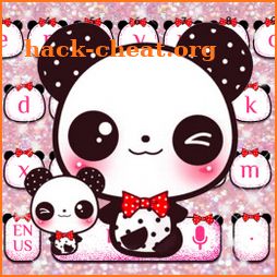 Pink Glitter Panda keyboard icon