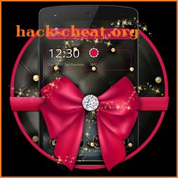 Pink Golden Black  Bow Theme icon