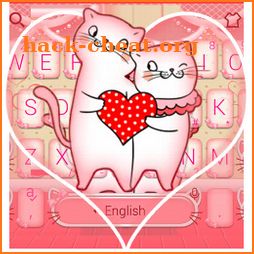 Pink Kitty Love Keyboard Theme icon