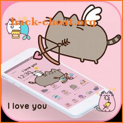 Pink Pusheen Love Arrow Kitty Theme icon