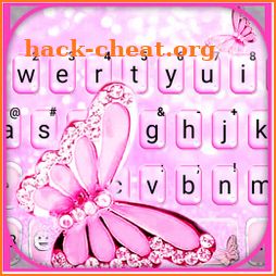 Pink Shiny Butterfly Keyboard Background icon