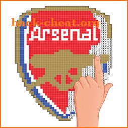 Pixel art football logo coloring : Color by Number icon