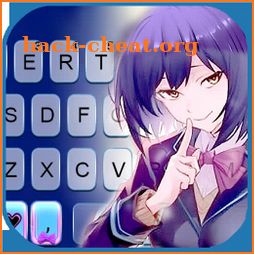 Purple Anime Girl Keyboard Background icon