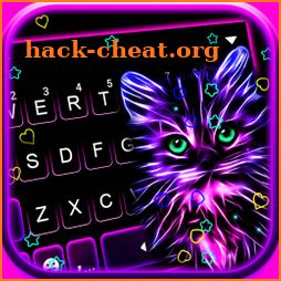 Purple Neon Cat Keyboard Theme icon