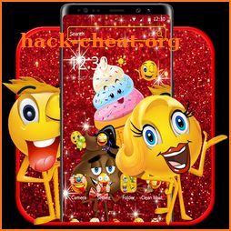 Red Glitter Struck Emoji Theme icon