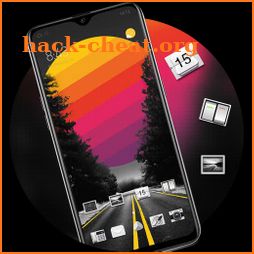 Road art theme | sunrise sunset black landscape icon