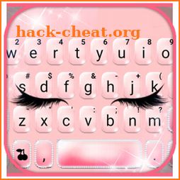 Rose Gold Eye Lashes Keyboard Theme icon