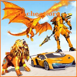 Royal Lion Robot Games- Dragon Robot Transform War icon