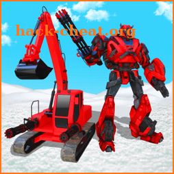 Snow Excavator Crane Transform Robot Shooting Game icon