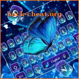 Spring Shiny Blue Butterfly Keyboard Theme icon