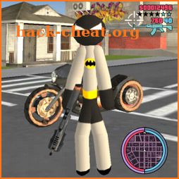 Stickman Bat Rope Hero Dark knight Crime icon