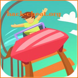 Stickman roller coaster 3D icon