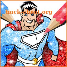 Superhero Coloring Book Glitter: Kids Games icon