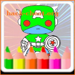 Superhero Coloring cartoon icon