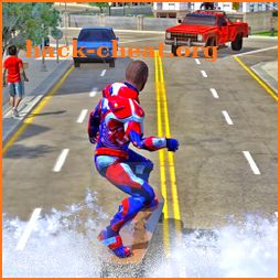 Superhero Robot man Flying SnowStorm Rescue Game icon