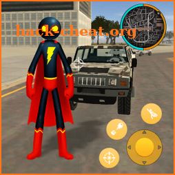 Superhero Stickman Rope Hero Vegas City Gangster icon