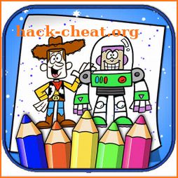 Toy Story coloring carton book icon