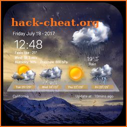 Transparent Weather Widget Raining icon