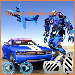 US Police Plane Robot Car Bike - Transporter Games icon