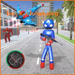 US Robot Stickman Rope Hero - Capitaine American icon