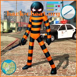 US Stickman Prisoner Rope Hero Gangster icon