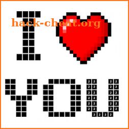 Valentines love color by number-Pixel art coloring icon