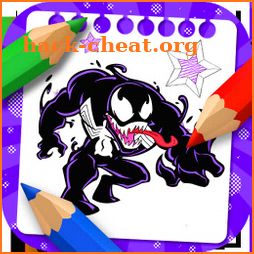 Venom super coloring hero man icon