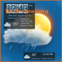 Weather forecast & transparent clock widget icon