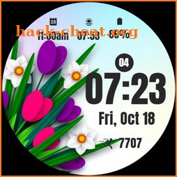 White Floral Spring Watch Face icon