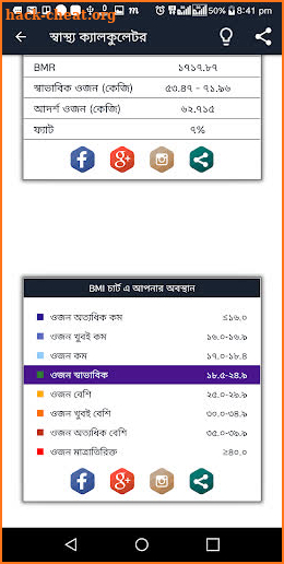 স্বাস্থ্য ক্যালকুলেটর - BMI Calculator screenshot