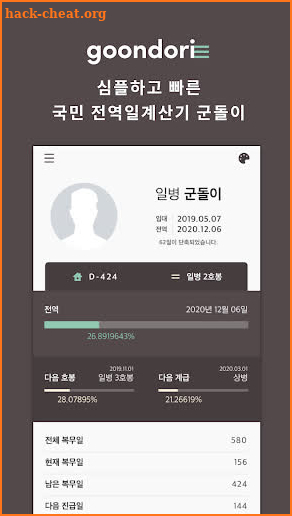 군돌이 - 국민 전역일계산기 앱 Goondori 군대  screenshot