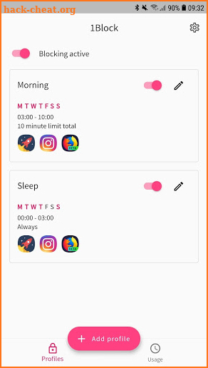 1Block - no ads app timer and device usage screenshot