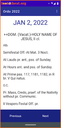 2022 Traditional Ordo App screenshot