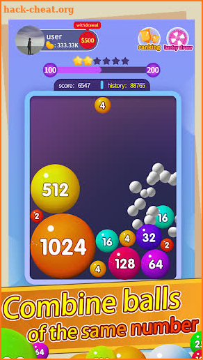 2048 merge ball screenshot